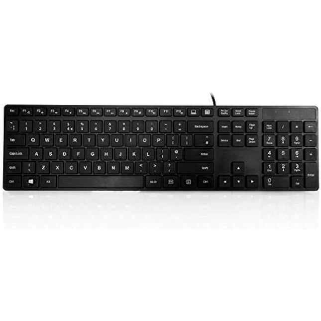 Accuratus 301 - USB Full Size, Super Slim Multimedia Keyboard with Square Modern Keys - Black,KYBAC301-UBLK