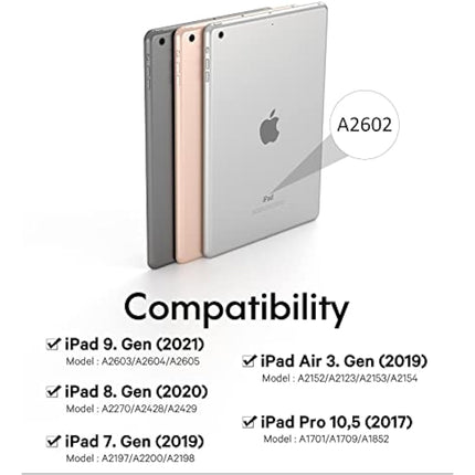 CHESONA iPad 9th Gen Keyboard, Smart Touchpad, 2 Bluetooth Channels, Type C Rechargeable, QWERTY, Black