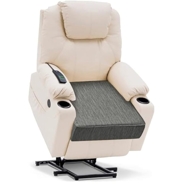 baibu Large Dual-Layer Memory Foam Chair Seat Cushion for Recliner, Couch, Armchair with Textured Washable Cover, Non-Slip Base for Tailbone Pain & Pressure Relief, 50x50x12.7cm -Grey