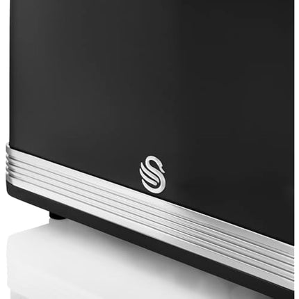 Swan ST19010BN Toaster, Stainless Steel, 815 W, Black