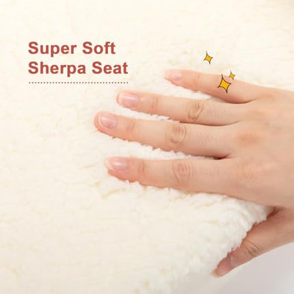 BEJOY Kids Sofa Bed 2-in-1 Flip Out Cuddly Sherpa Toddler Couch Convertible Chair to Lounger Children Sofa Bed Children's Day and Birthday Gift for Girls Boys, White