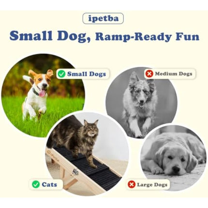 iPetba Dog Ramp for Sofa Bed Car Folding Pet Ramps for Small Dogs Cats Adjustable Height 53cm, Up to 15kg