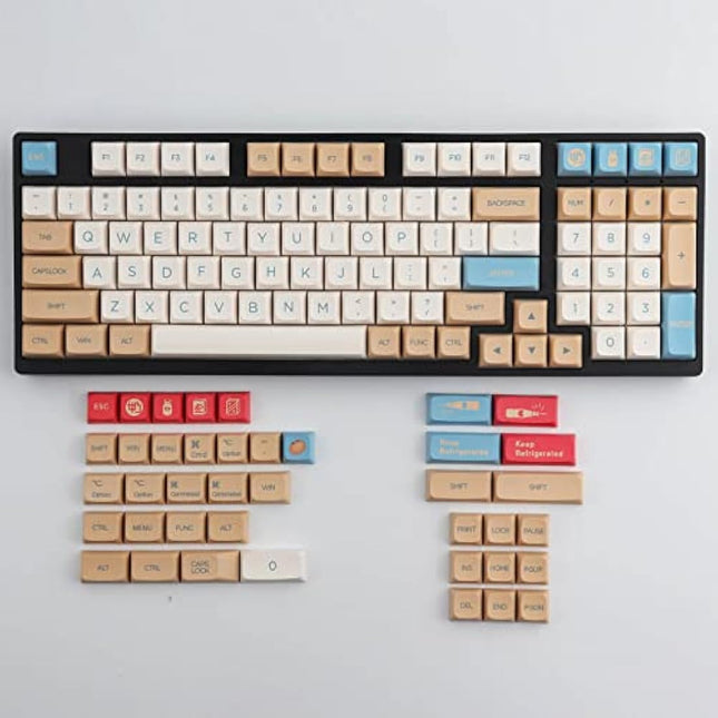 Tsungup Keycaps - DYE-Sub -PBT Keycaps - English (US) Layout - XDA Profile - 138 Key - MX Stems - for Mechanical Keyboards - Soy Milk