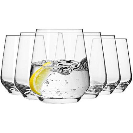 Krosno Water Drinking Glasses Tumbler Set Trend for Home | Set of 6 | 400 ML | Splendour Collection | Whiskey Glasses Glass Cups Juice Scotch | Cocktail Set, Home & Bar Gift | Durable Set Glass Cup