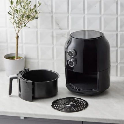 Karaca Multifry Air Fryer for Family 3.5L, Instant & 30-Minute Timer, Non-Stick, Single Drawer - Small Airfryer with 360 Degree Circulation Air Tech &