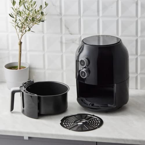 Karaca Multifry Air Fryer for Family 3.5L, Instant & 30-Minute Timer, Non-Stick, Single Drawer - Small Airfryer with 360 Degree Circulation Air Tech &