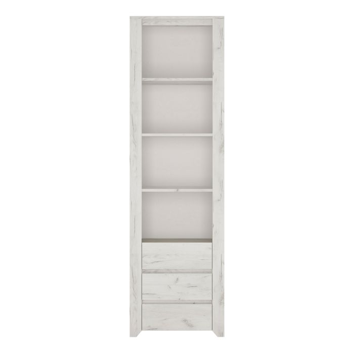 Angel Tall Narrow 3 Drawer Bookcase