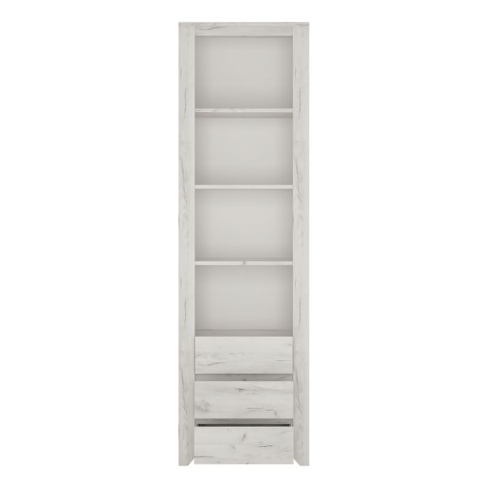 Angel Tall Narrow 3 Drawer Bookcase
