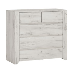 Angel 2+3 Chest of Drawers (White crafted Oak Melamine) Furniture To Go Ltd