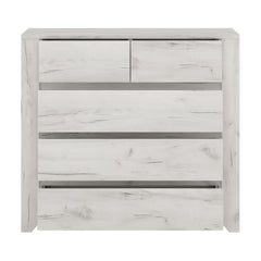 Angel 2+3 Chest of Drawers (White crafted Oak Melamine) Furniture To Go Ltd
