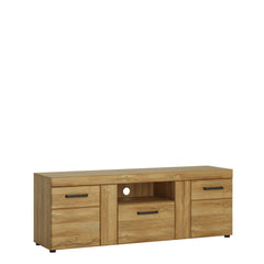 Cortina 2 Door 1 Drawer Tall TV Cabinet in Grandson Oak Furniture To Go Ltd