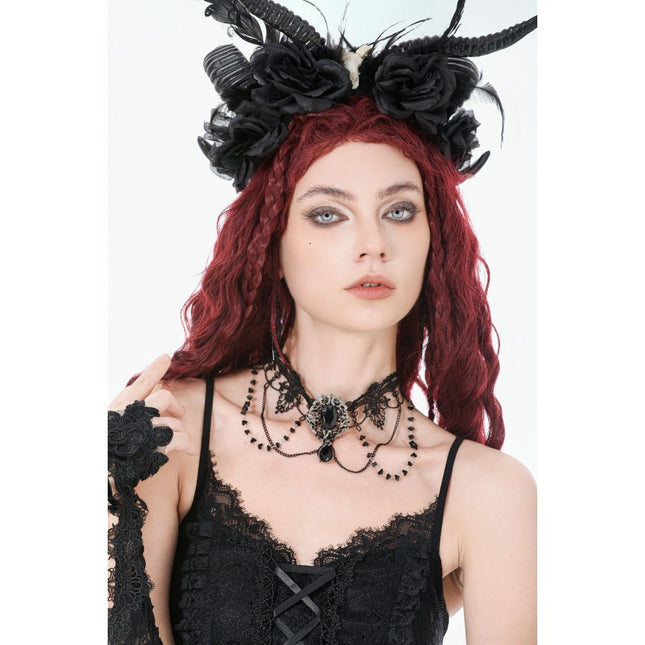 Dark In Love Adelina Vintage Lace Layered Choker