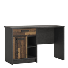 Brooklyn Desk with 1 Door and 1 Drawer in Walnut and Dark Matera Grey Furniture To Go Ltd