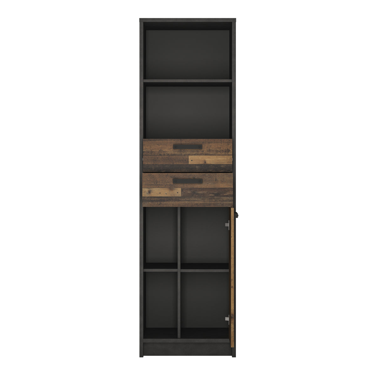 Brooklyn Bookcase in Walnut and Dark Matera Grey Furniture To Go Ltd