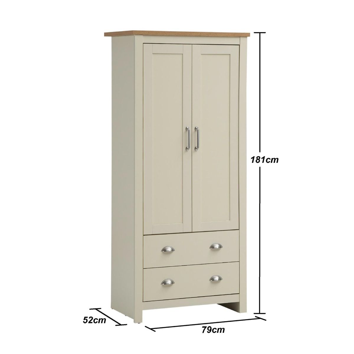 Lisbon 2 Piece Set (2 Door Wardrobe, 2+2 Chest)