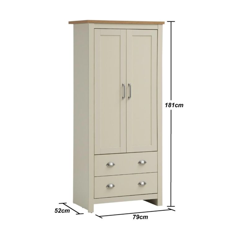 Lisbon 2 Piece Set (2 Door Wardrobe, 1 Drw Bedside)