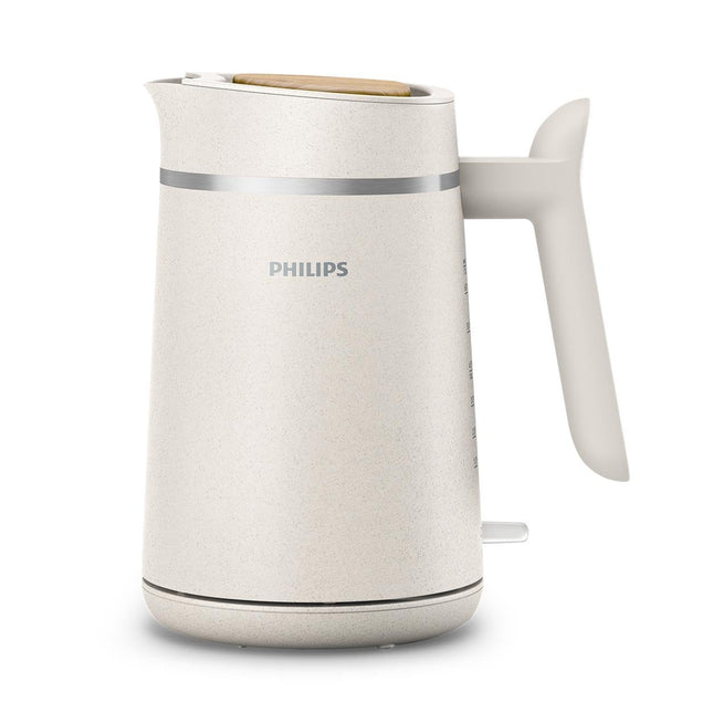Philips Eco Conscious Edition Kettle 5000 Series, 100% Bio-based plastics*, 1.7 L Capacity, Cordless + 360 Pirouette Base, Silk White Matt Finish,