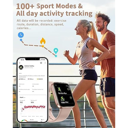 Smart Watch for Women(Answer/Make Call), Alexa Built-in 1.8" Touch Screen Fitness Watch with SpO2 Heart Rate Sleep Monitor, 100 Sports IP68 Waterproof Step Counter Ladies Smartwatch for iPhone Android