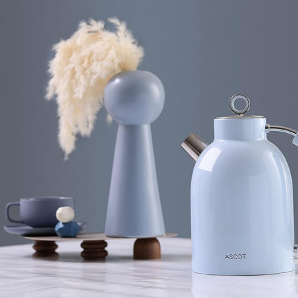 ASCOT Electric Kettle, Stainless Steel Electric Tea Kettle Gifts for Men/Women/Family 1.5L Retro Tea Heater & Hot Water Boiler, Auto Shut-Off Boil-Dry
