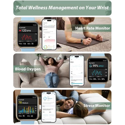 Smart Watch for Women(Answer/Make Call), Alexa Built-in 1.8" Touch Screen Fitness Watch with SpO2 Heart Rate Sleep Monitor, 100 Sport, IP68 Waterproof Step Counter Ladies Smartwatch for iPhone Android