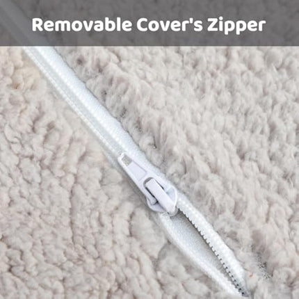 BEJOY Kids Sofa Bed, Extra Wide 2-in-1 Toddler Soft Sherpa Couch Fold Out, Convertible toddler bed to Lounger for Girls and Boys, Light Grey