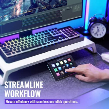 FIFINE Macro Keyboard with 15 Customizable Keys for Live Stream, Gaming and Podcast, Streaming Controller Compatible with Twitch/OBS/YouTube/Streamlabs Etc, Keypad for Mac and PC - D6