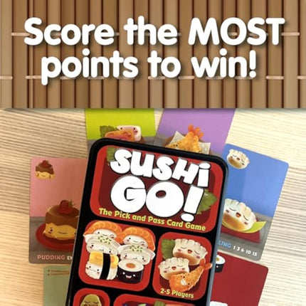Gamewright , Sushi Go , Card Game , Ages 8+ , 2-5 Players , 15 Minutes Playing Time