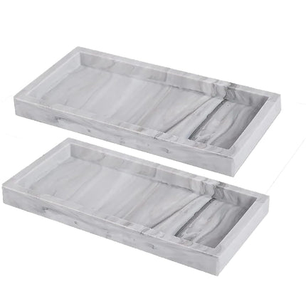 2 Pieces Bathroom Vanity Tray Rectangular Storage Tray Suitable for Storing Jewelry Rings, Soap, Shampoo, Candles, Towels and Other Home Decorations