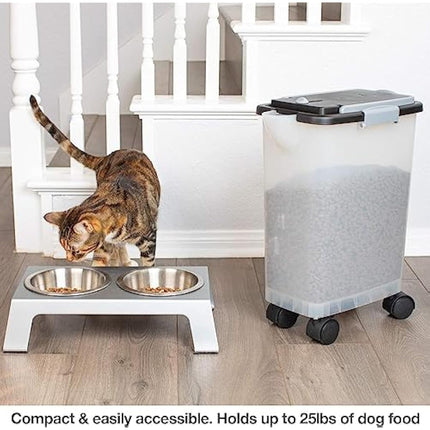 PetFusion Portable Dog & Cat Food Container - Heavy Duty Food Bin With Wheels, 10kg Storage (42 x 30 x 48cm)