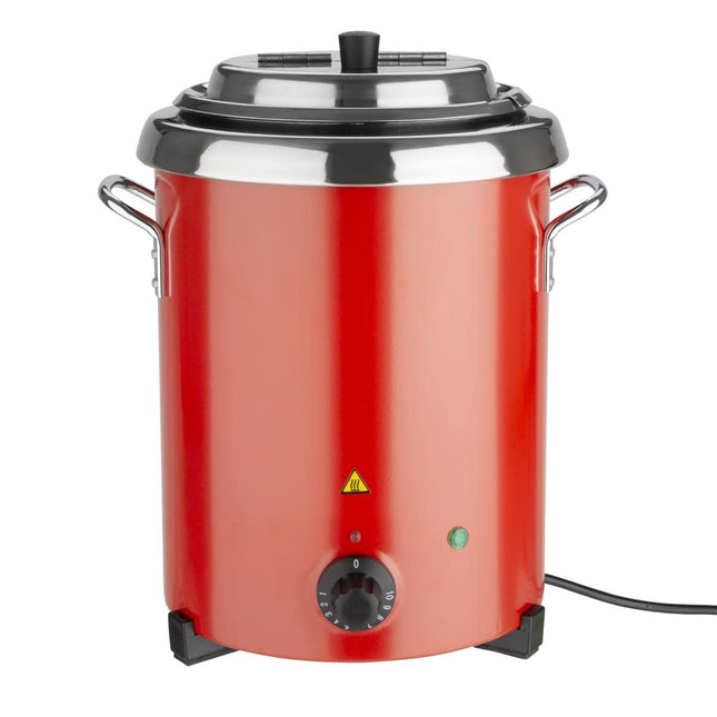 Buffalo Red Soup Kettle with Handles 57L / 348X255mm Stainless Steel Electric