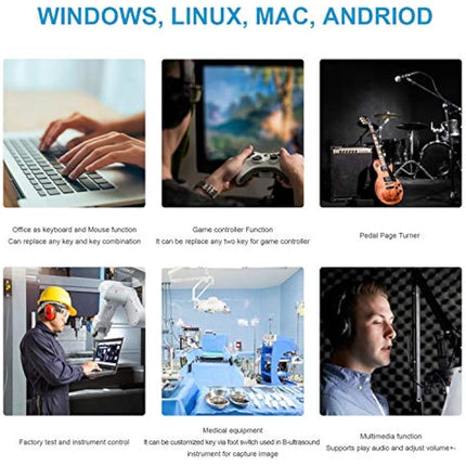 iKKEGOL Upgraded USB Triple Foot Pedal Optical Switch Control 3 Key Button Program Computer Keyboard Mouse Game Action HID