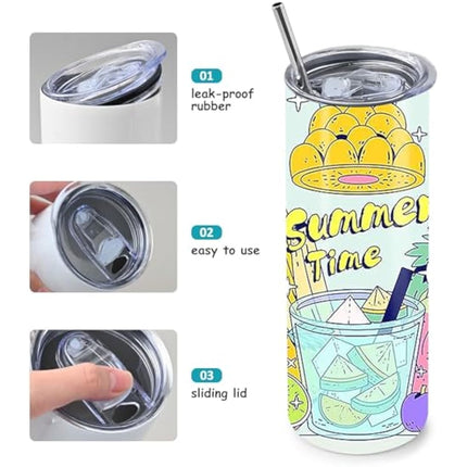 MSYU 10 Pack Sublimation Tumblers Bulk, 20 oz Stainless Steel Straight Skinny Tumbler, White Double Walled Vacuum Tumbler with Straws and Lid for DIY, Memorial Gifts, Individually Boxed