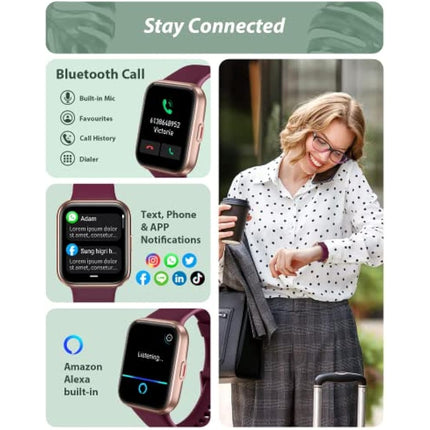 Smart Watch for Men Women (Answer/Make Call), Alexa Built-in, 1.8" Touch Screen Fitness Watch with SpO2 Heart Rate Sleep Monitor, 100 Sport, IP68 Waterproof Step Counter Smartwatch for iPhone Android
