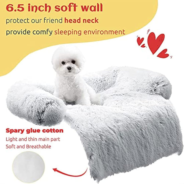 ANWA Dog Sofa Bed Cover - Soft Plush Furniture Protector Mat for Dogs, Washable Couch Cushion With 40'' x 40'' x 6'' Dimensions