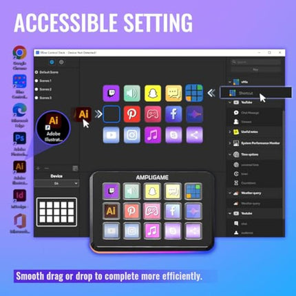 FIFINE Macro Keyboard with 15 Customizable Keys for Live Stream, Gaming and Podcast, Streaming Controller Compatible with Twitch/OBS/YouTube/Streamlabs Etc, Keypad for Mac and PC - D6