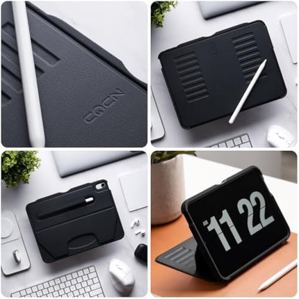 ZUGU CASE for iPad Air 11 (M3 2025 / M2 2024) iPad Air 5 & 4 10.9 inch (2022/2020) Slim Protective Cover, Wireless Apple Pencil Charging, Convenient 8-angle Magnetic Stand & Auto Sleep/Wake [Black]