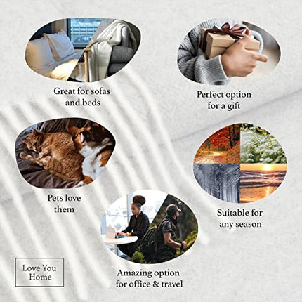 LYHome Cashmere Blanket with Merino - Wool Throw, Sofa Bed and Couch Large Bedspread, Extra Soft Warm Throws for Sofas Chairs, Single Double Size