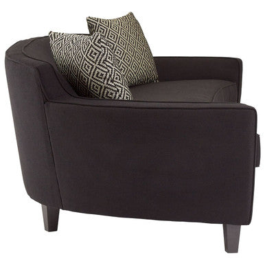 3 Seater Black Dimity Fabric Sofa, Rania