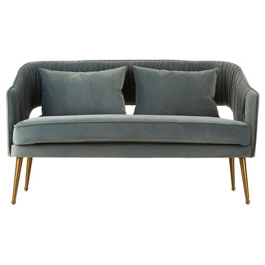 2 Seater Dusky Blue Velvet Sofa, Hendricks