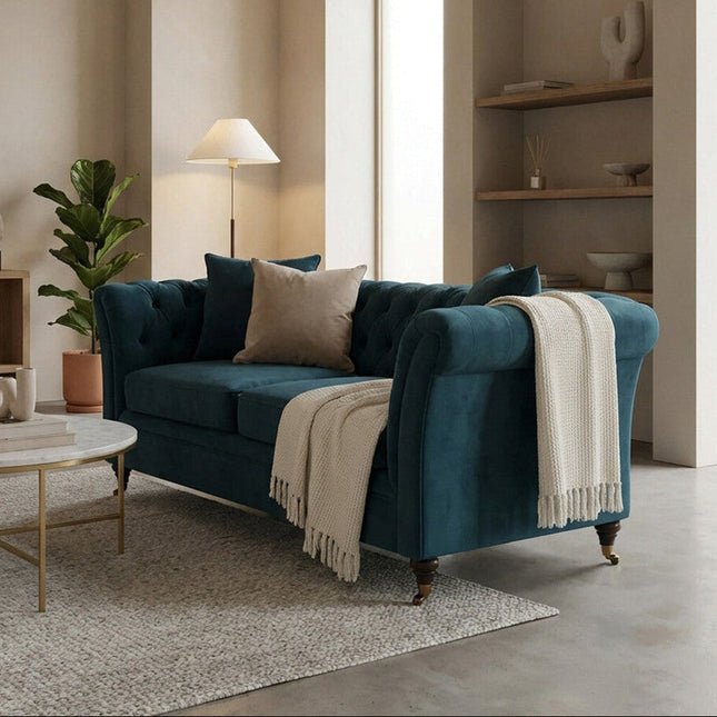 2 Seater Midnight Velvet Sofa, Sabrina