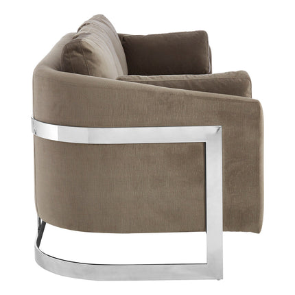 3 Seater Dark Grey Cotton Velvet Sofa, Freda