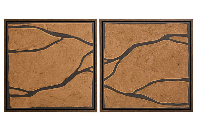 Astratto Set Of 2 Brown and Black Textured Wall Art