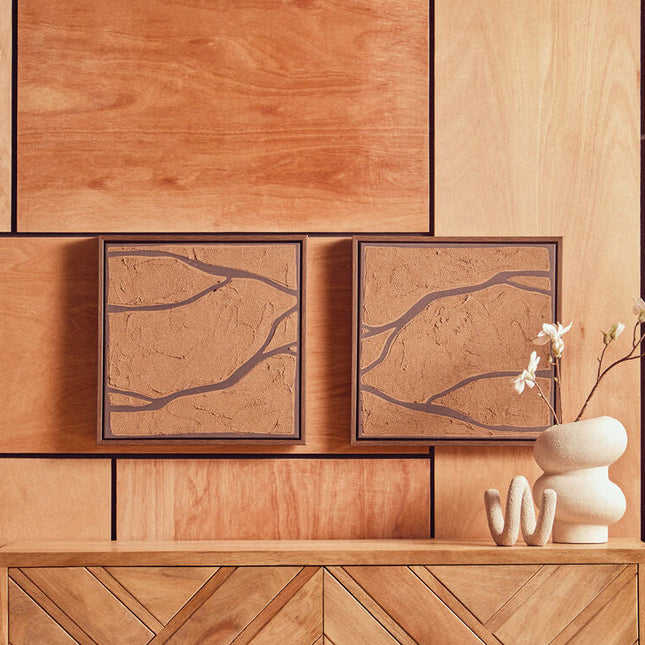 Astratto Set Of 2 Brown and Black Textured Wall Art