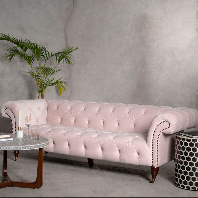 3 Seater Blossom Fabric Chesterfield Sofa, Suri