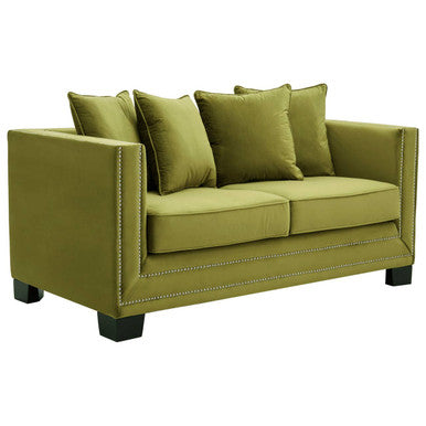 2 Seater Moss Velvet Sofa, Sofia