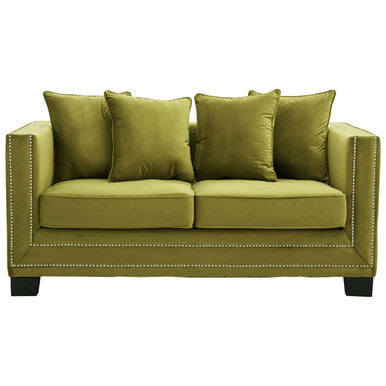 2 Seater Moss Velvet Sofa, Sofia