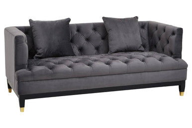 2 Seater Viola Pirate Grey Fabric Sofa, Sefira