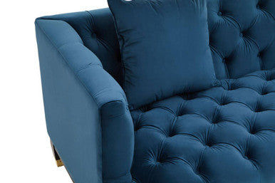2 Seater Navy Fabric Sofa, Sefira