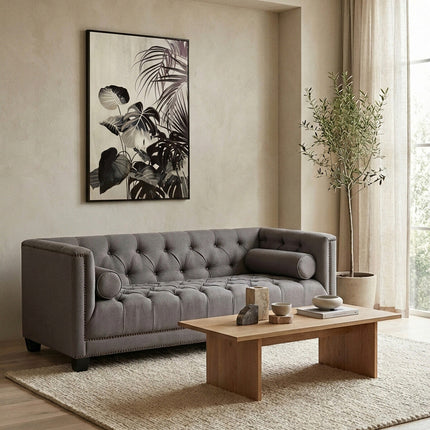 2 Seater Grey Fabric Sofa, Surina