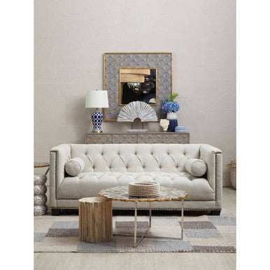 2 Seater Stone Fabric Sofa, Surina